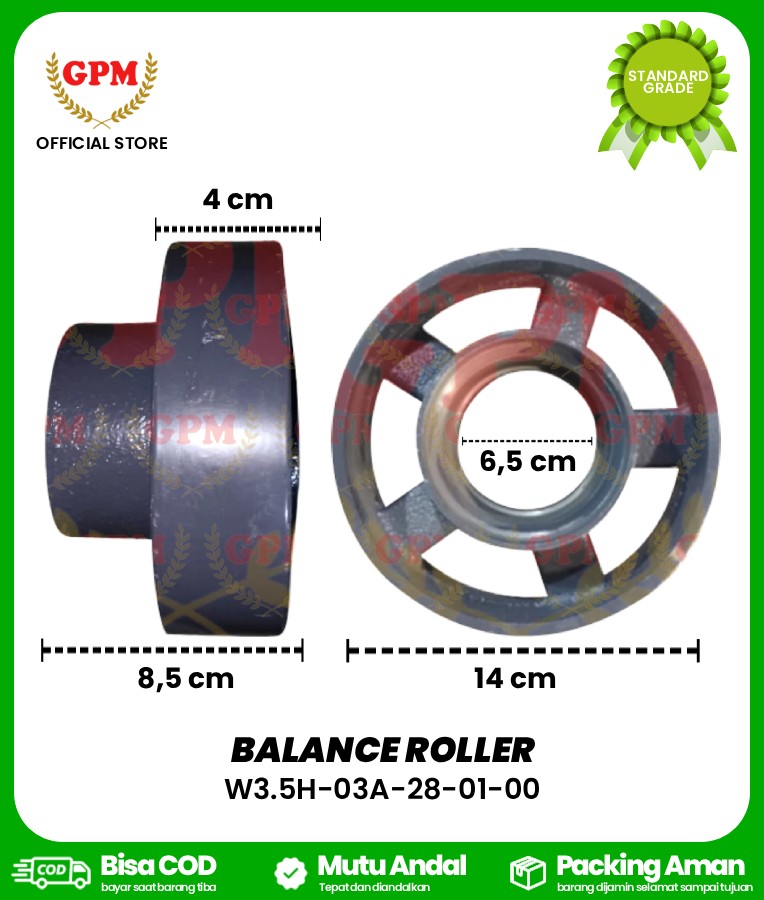 BALANCE ROLLER / ROLLER KECIL BIMO-102 / W3.5H-03A-28-01-00