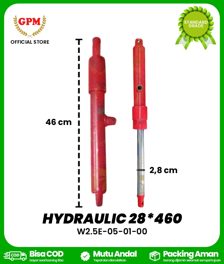 HYDRAULIC 28*460 / HIDROLIK BAKET BIMO-102, NDR-85 (KIRI UNTUK BIMO) / W2.5E-05-01-00