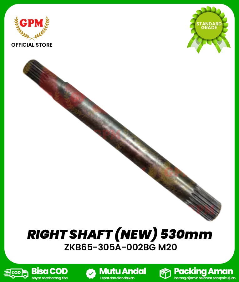 RIGHT SHAFT (NEW) 530mm NDR-85 / ZKB65-305A-002BG M20