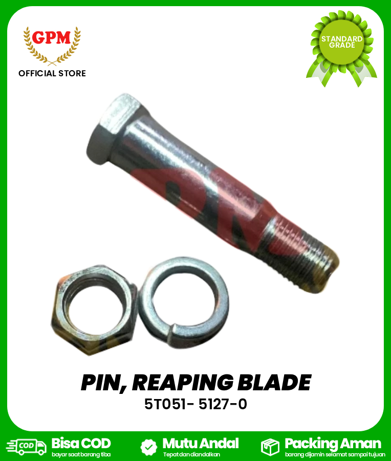 PIN, REAPING BLADE / BAUT KEPALA PISAU SEMUA TYPE KUBOTA, YANMAR, LOVOL RG-108/ 5T051- 5127-0