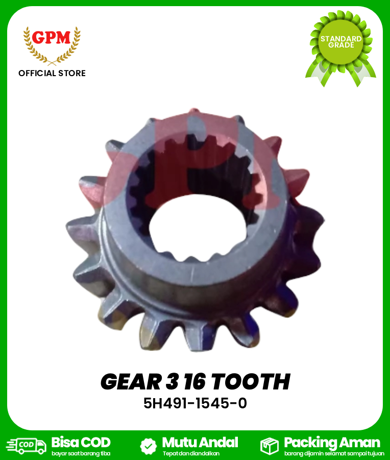 GEAR 3 16 TOOTH / FOR DC70 / 5H491-1545-0