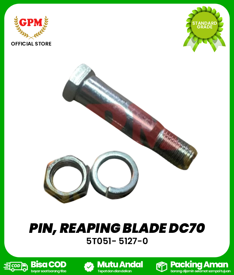 PIN, REAPING BLADE / BAUT KEPALA PISAU SEMUA TYPE KUBOTA, YANMAR, LOVOL RG-108/ 5T051- 5127-0